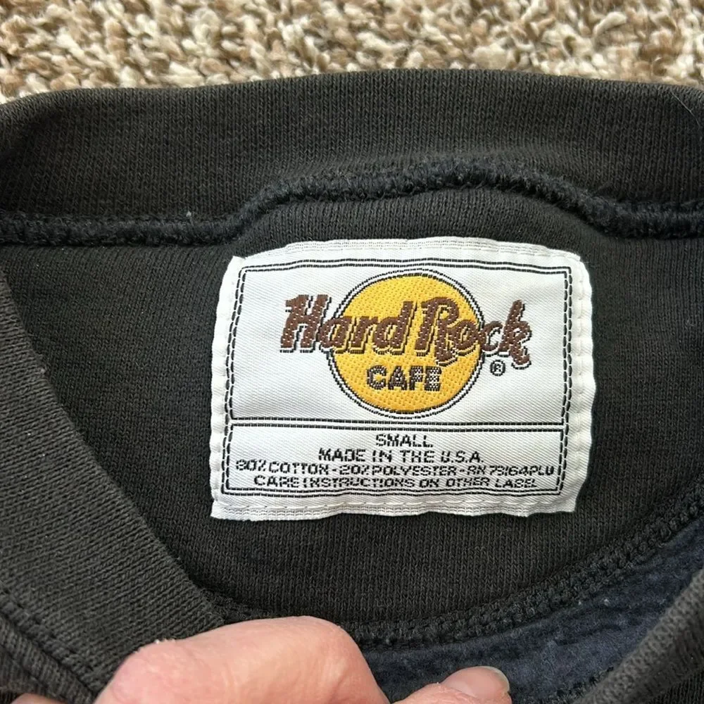 Vintage 90s Save the Planet Hard Rock Cafe Black Myrtle Beach Sweatshirt - Picture 6 of 7
